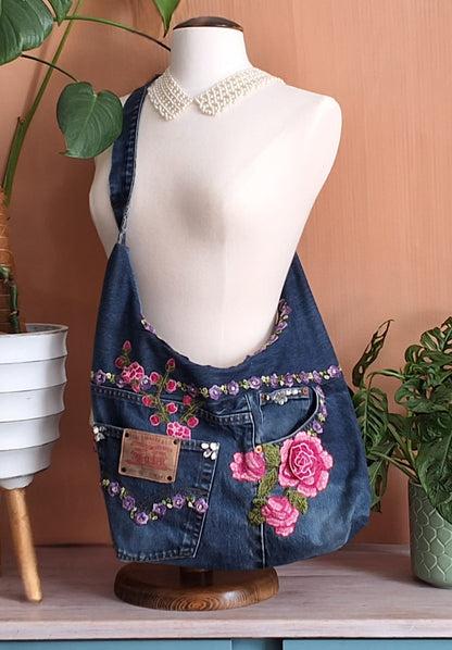 Upcycled Levi Jeans Sling Bag