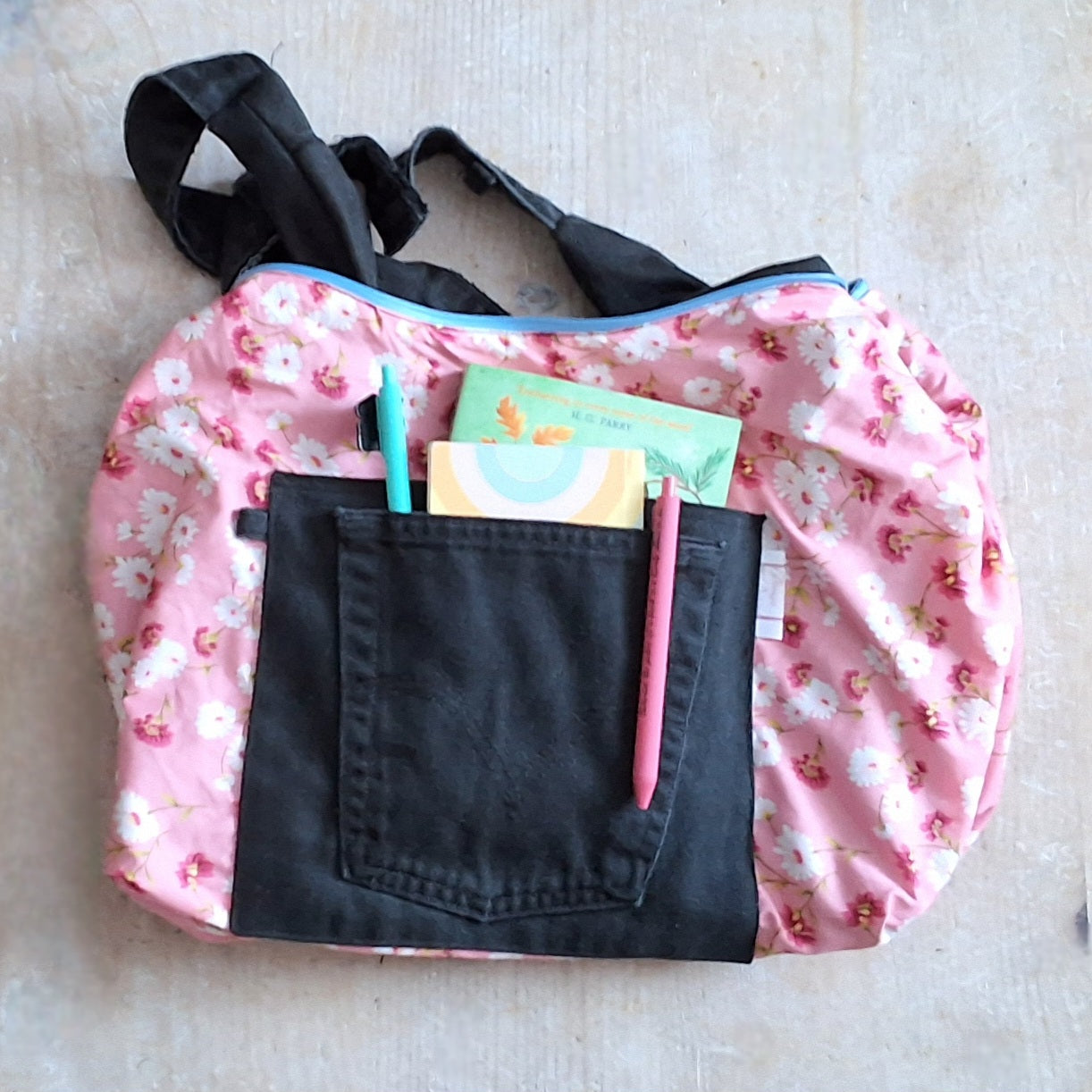 Midnight Blooms Slouchy Crossbody Bag