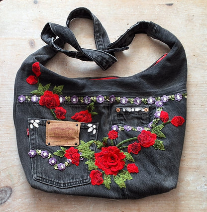 Ruby Bouquet Slouchy Crossbody Bag