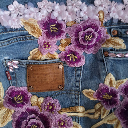Violet Posies Slouchy Crossbody Bag