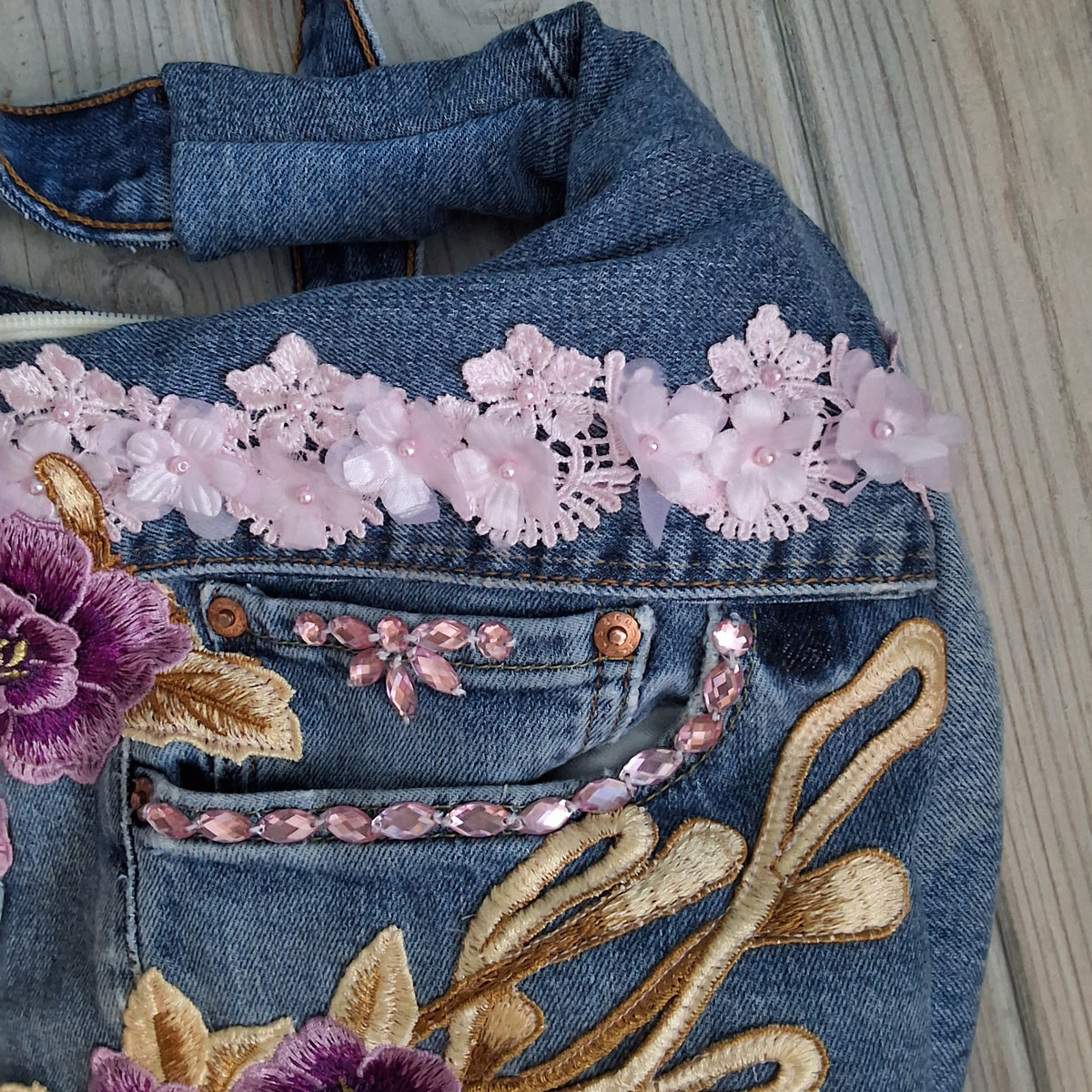 Violet Posies Slouchy Crossbody Bag