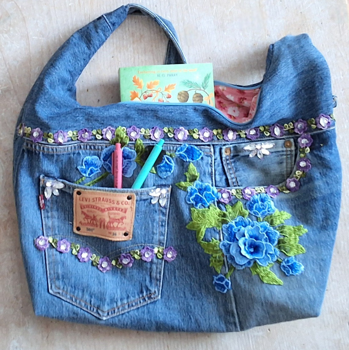 Cornflower Corsage Slouchy Crossbody Bag