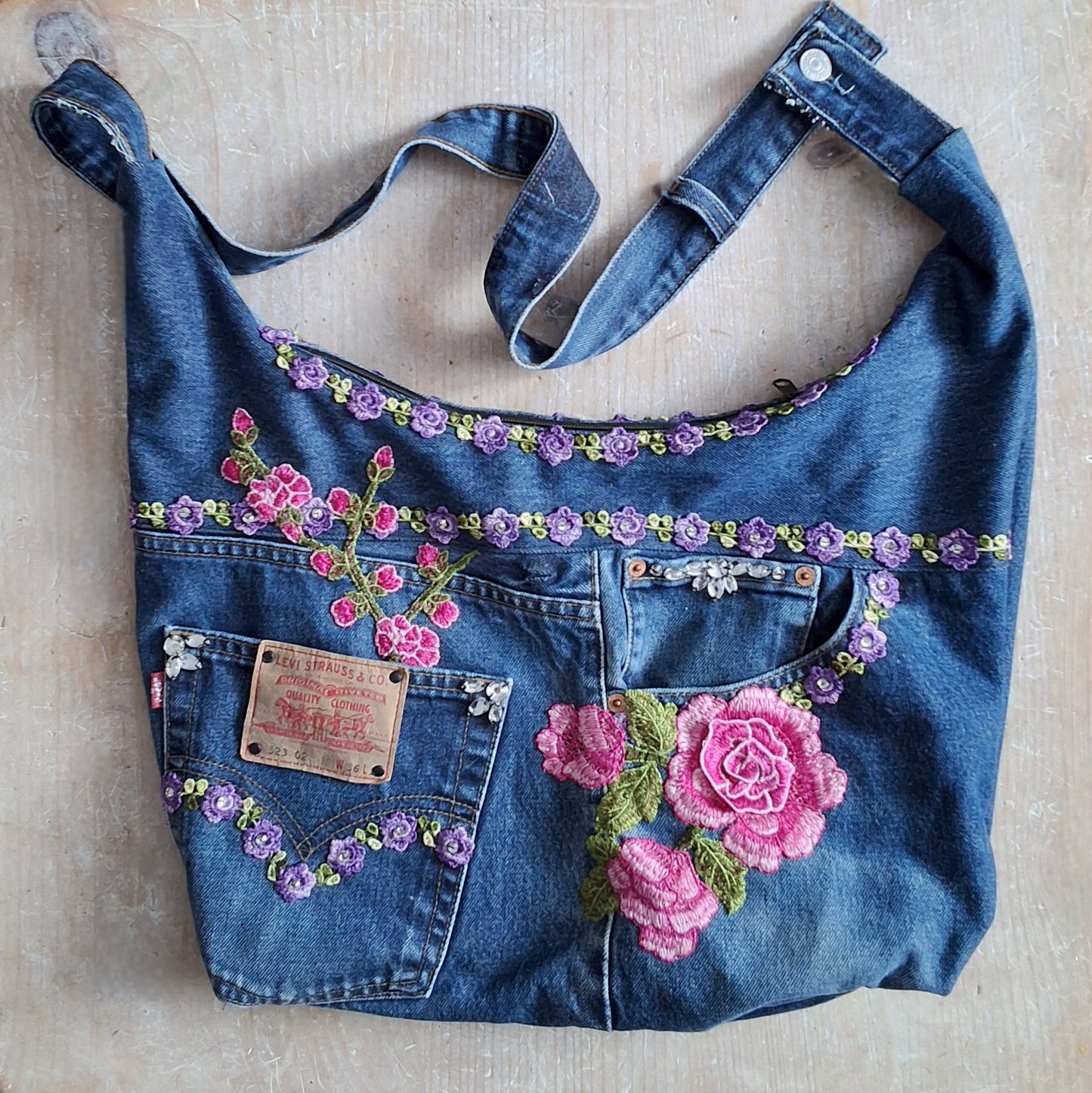 Upcycled Levi Jeans Sling Bag