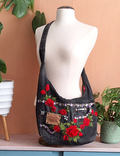 Ruby Bouquet Slouchy Crossbody Bag